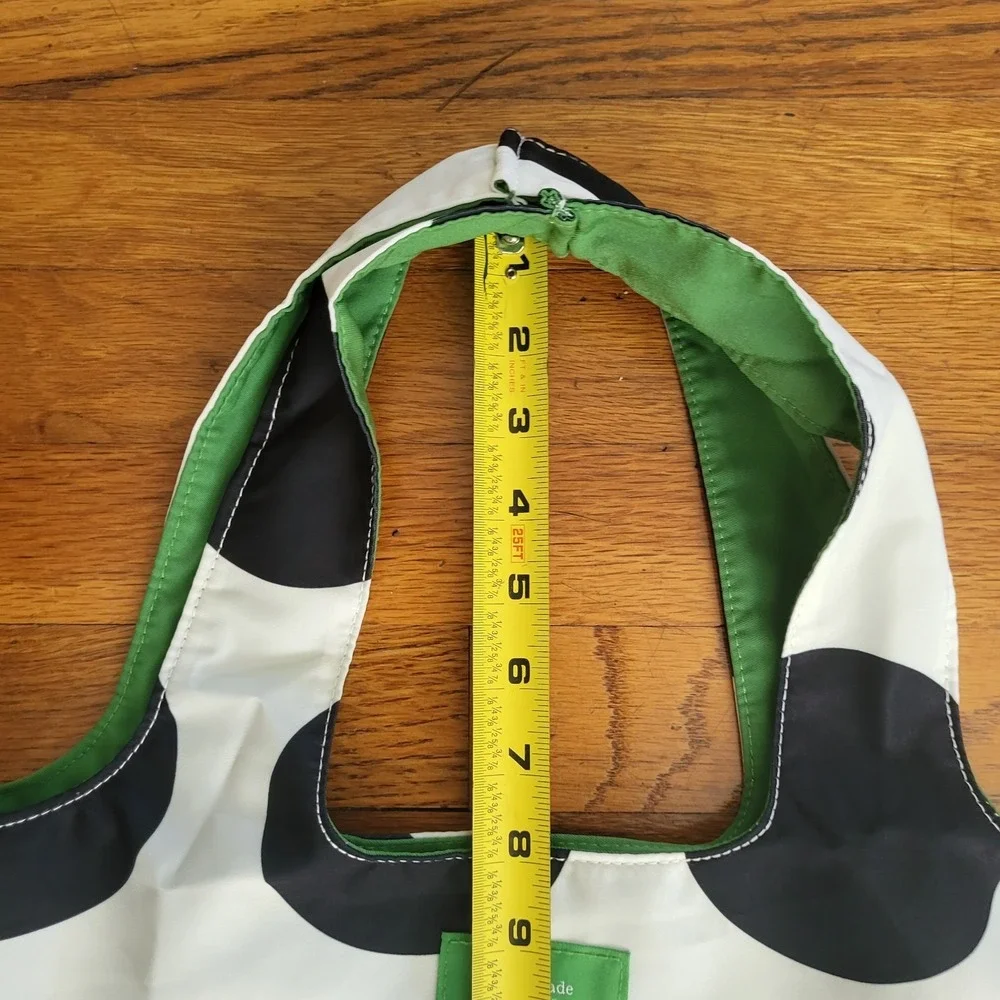 Kate Spade Reversible Tote Bag Polka Dot Polyester black White Green